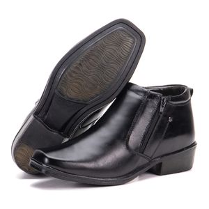 Bota Social Masculina Couro Legítimo Preto Arizona Country