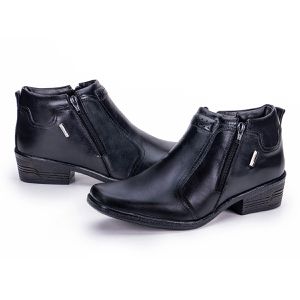 Bota Social Country De Couro Espumada Preto Arizona Country