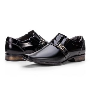 Sapato Social Linha Istambull New em Couro Com Detalhe Metalizado 