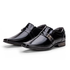 Sapato Social Linha Istambull New em Couro Com Detalhe Metalizado 