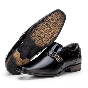 Sapato Social Linha Istambull New em Couro Com Detalhe Metalizado 