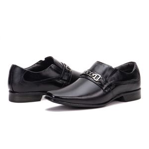 Sapato Couro Legítimo Preto Masculino Bico Fino Istambull New