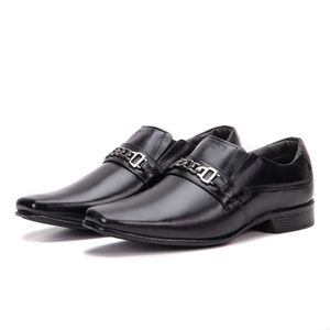 Sapato Couro Legítimo Preto Masculino Bico Fino Istambull New