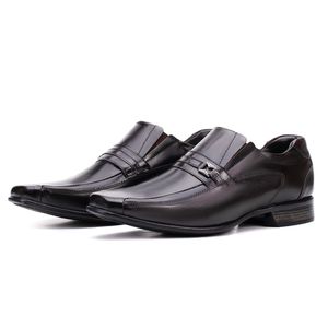 Sapato Social Couro Café Bico Fino Istambull New