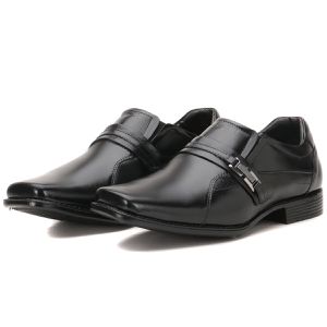 Sapato Social Masculino Couro Preto Bico Largo Metrópole New
