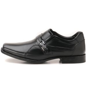 Sapato Social Masculino Couro Preto Bico Largo Metrópole New