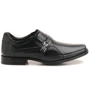Sapato Social Masculino Couro Preto Bico Largo Metrópole New