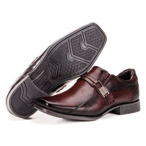 Sapato Social De Couro Legítimo Macio Café Metrópole New
