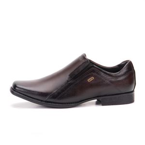 Sapato Masculino Bico Quadrado Couro Marrom Metrópole New