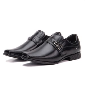 Sapato Masculino Bico Quadrado Couro Preto Metrópole New