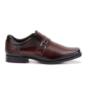 Sapato Masculino Bico Quadrado Couro Marrom Metrópole New
