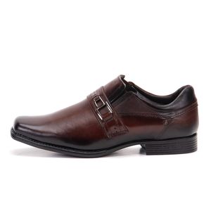 Sapato Masculino Bico Quadrado Couro Marrom Metrópole New