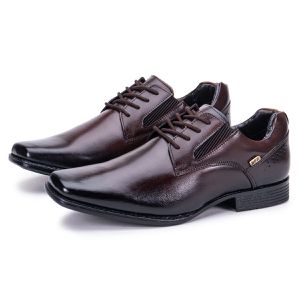Sapato Masculino de Couro Calce Fácil Castanho Metrópole New