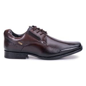 Sapato Masculino de Couro Calce Fácil Castanho Metrópole New