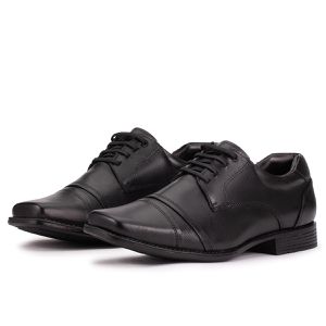Sapato Social Couro Bico Largo Preto Metrópole New