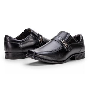 Sapato Social Masculino Em Couro Preto Macio Metrópole New