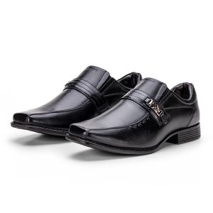 Sapato Social Masculino Em Couro Preto Macio Metrópole New