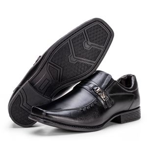 Sapato Social Masculino Em Couro Preto Macio Metrópole New