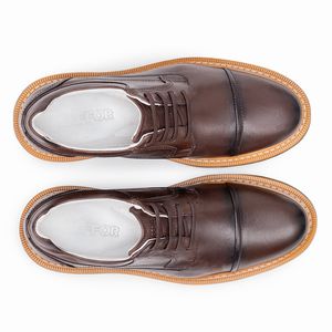 Sapato Casual Palermo de Couro Marrom Sola Tratorada Kéffor