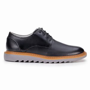 Sapato Casual Palermo de Couro Preto Sola Tratorada Cinza Kéffor