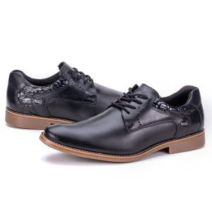 Sapato Social Masculino de Couro Moderno Macio Preto Paris
