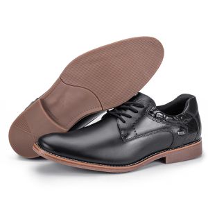 Sapato Social Masculino de Couro Moderno Macio Preto Paris