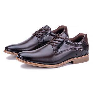 Sapato Social Masculino de Couro Moderno Macio Marrom Paris