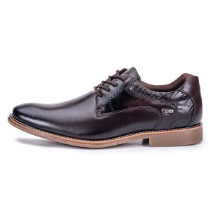 Sapato Social Masculino de Couro Moderno Macio Marrom Paris