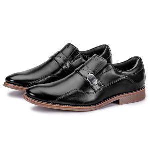 Sapato Social Moderno Masculino de Couro Macio Preto Paris