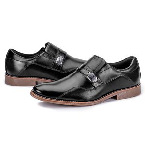 Sapato Social Moderno Masculino de Couro Macio Preto Paris