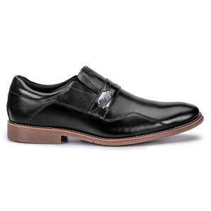 Sapato Social Moderno Masculino de Couro Macio Preto Paris