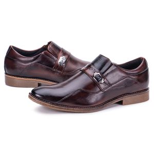 Sapato Social Moderno Masculino de Couro Macio Marrom Paris