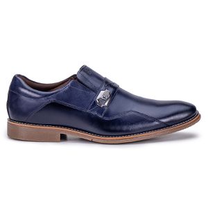 Sapato Social Moderno Masculino de Couro Macio Marinho Paris