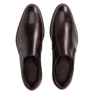 Sapato Derby Masculino Couro Café Bico Redondo Paris