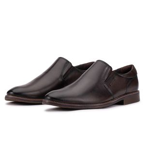 Sapato Derby Masculino Couro Café Bico Redondo Paris