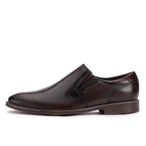 Sapato Derby Masculino Couro Café Bico Redondo Paris
