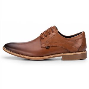 Sapato Social Castanho Masculino de Couro Paris Premium