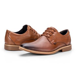 Sapato Social Castanho Masculino de Couro Paris Premium
