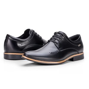 Sapato Social Preto Masculino de Couro Paris Moderno