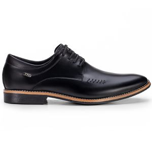 Sapato Social Preto Masculino de Couro Paris Moderno