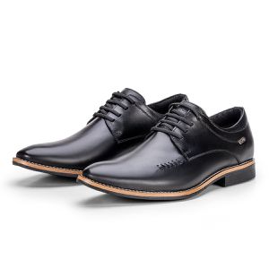 Sapato Social Preto Masculino de Couro Paris Moderno
