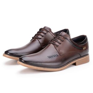 Sapato Social Marrom Masculino de Couro Paris Moderno 
