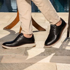 Sapato Casual De Couro Masculino Com Cadarço Preto Copenhagen