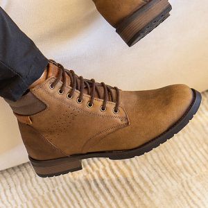 Coturno Masculino De Couro Legítimo Militar Marrom Ranger