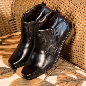 Bota Social Masculina Couro Legítimo Preto Arizona Country