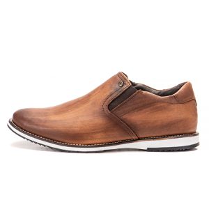 Sapato Oxford De Couro Marrom Fosco Macio Bico Redondo Play
