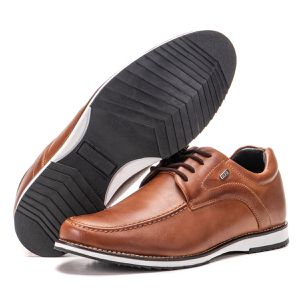 Sapato Oxford De Couro Legítimo Ferrugem Bico Redondo Play