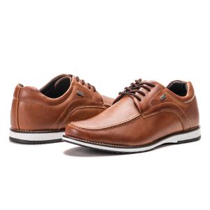 Sapato Oxford De Couro Legítimo Ferrugem Bico Redondo Play