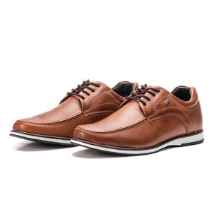 Sapato Oxford De Couro Legítimo Ferrugem Bico Redondo Play
