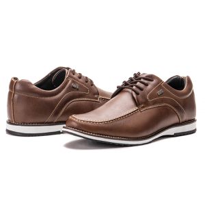 Sapato Oxford De Couro Legítimo Marrom Bico Redondo Play